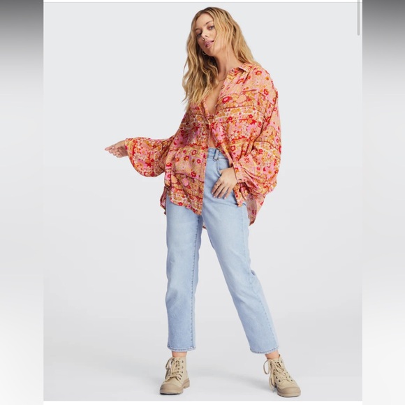 NWT! Billabong Day After Day Oversized Button-Down Shirt - Picture 2 of 10